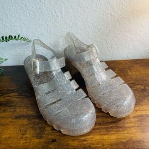 JuJu clear glitter jelly shoes- size 6Uk ( about 7 in womens)